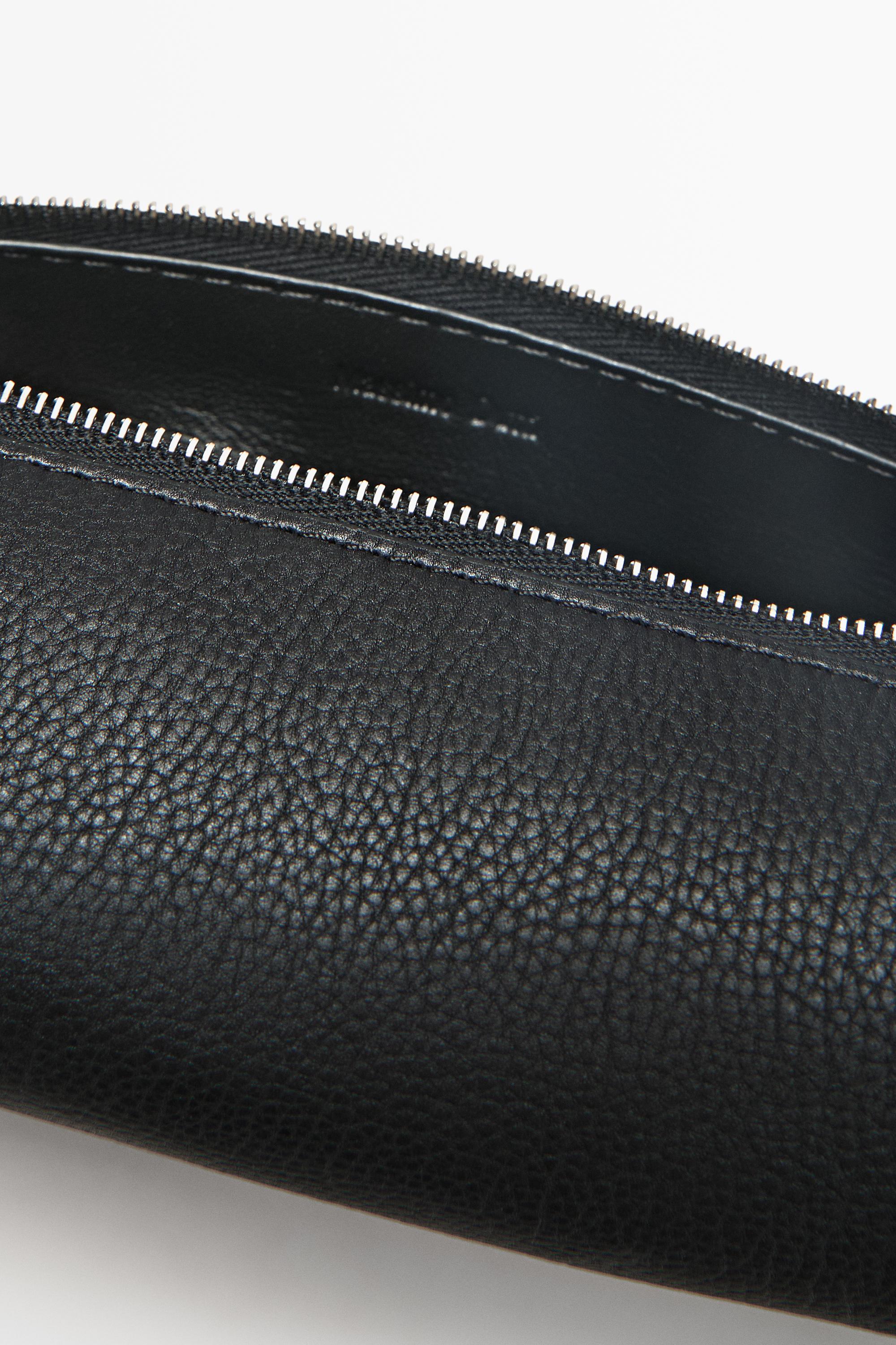 Nappa leather zip pouch